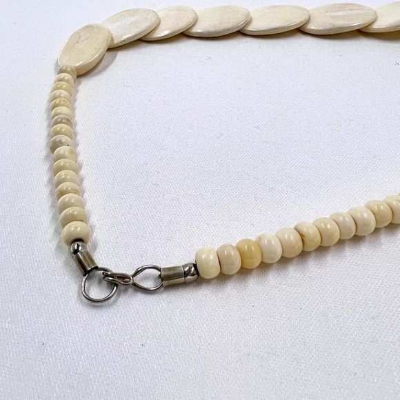 Cream Color Vintage Polished Ox Bone 20” Necklace - Picture 6 of 6
